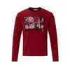 WT726 High Street Estilo Neutro Americano Retro Paródia Design de Personagem Impressão Versão Integrada Tendência de Rua Masculina Camiseta de Manga Longa