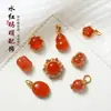 Alta Retención de Color Chapado en Cobre 24K Oro Real Accesorios de Ágata Roja Piezas para Joyería DIY Calabaza de Loto Productos Semi-Terminados Venta Directa de Fábrica