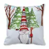 Feliz Navidad Viejo Barba Blanca Gnomo Piel de Durazno Encriptada Terciopelo Decoración del Hogar Cojín de Sofá Almohada ZT420
