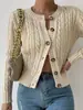 Suéter Personalizado de Fábrica para Mujer 2026 Otoño Invierno Nuevo Estilo Tejido de Cable Cuello Redondo Cardigan de Botones Manga Larga Ropa de Abrigo Prendas de Punto