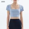 Roupas de Yoga, Roupas de Fitness com Bojos, Costas Bonitas, Calças Esportivas de Manga Curta para Pular Corda, Leggings de Alta Elasticidade Femininas, Tops de Corrida, Secagem Rápida