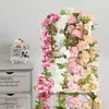 Trepadeira de Rosas Artificiais para Cesta Suspensa de Varanda, Teto Decorativo, Decoração de Tubo de Ar Condicionado, Trepadeira de Flores para Cobrir e Envolver
