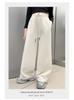 Pantalones de chándal de punto para niña 2025 Nuevo Estilo Simple Primavera y Otoño para Niños Mayores, Versión Coreana, Pantalones de Chándal Sueltos y Elegantes