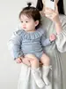 Mameluco para Bebé con Cuello Pequeño Fruncido, Body de Manga Larga para Niñas, Traje de Gateo de Manga Larga para Primavera y Otoño, Estilo Nuevo