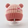 Touca de Bebê Outono e Inverno Quente Acolchoada de Tricô para Bebês Meninos e Meninas Viagem À Prova de Vento para Recém-nascidos Touca de Lã