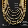 Corrente Simples de Hip-Hop 2-8mm Espessada e Reforçada Corrente Torcida de Aço Inoxidável Cor-Preservante Galvanizada Necklace de Corda Atacado