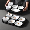 Prato de Melamina Xiangyuanmei Branco Imitação Porcelana Prato de Plástico Buffet Restaurante Fast Food Especial Conjunto de Acompanhamento