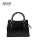 Bolso de Motocicleta Transfronterizo Nuevo de Panza de Cocodrilo, Piel de Cocodrilo Genuina, Bolso de Mano de Moda y Versátil para Mujer, Bolso de Hombro de Moda