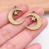 Colgante de Aleación Retro Hueco de Estrella Luna Sol de Cinco Colores Pulsera Hecha a Mano Llavero Accesorios Joyería Colgante