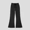 Pantalones Acampanados Grises de Cintura Alta Estilo Americano para Mujer, Nuevo Modelo Otoño 2026, Ligeramente Acampanados, Adelgazantes, Rejuvenecedores, Forrados de Polar, Pantalones Deportivos Casuales