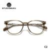 STUDIOMUKU gafas de madera geniales diseño original marco grande degradado transparente hecho a mano exquisito marco de gafas marco de gafas