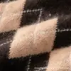 Nueva Colección Otoño/Invierno 2026: Top de Punto con Cuello Redondo, Jacquard de Diamantes y Diseño de Bloques de Color, de Manga Larga y Corte Holgado, Capa Base de Punto