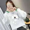 Sudadera Fina Estampada de Dibujos Animados para Mujer Primavera y Otoño Estilo Coreano Holgada Estilo Universitario Falso de Dos Piezas Pulóver para Estudiante Top de Manga Larga