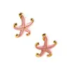 Novos brincos de design minimalista criativo da moda transfronteiriça, brincos de tarraxa de aço inoxidável com pingente de estrela-do-mar e pentagrama com esmalte gota de óleo