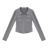 Cardigan de Tricô Feminino Estilo Doce e Picante com Cintura Marcada e Gola Alta, Design Slim Fit, Modelo Curto, Peça de Manga Longa Estilo Puro Desejo para Outono e Inverno
