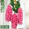 Planta Artificial Pendurada na Parede Flor de Glicínia Flor de Teto Videira Artesanato para Decoração de Casamento Interno Cordão de Flores Penduradas