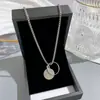 Estilo coreano hip hop ins callejero hip hop estilo frío colgante collar de acero de titanio cadena de clavícula anillo colgante accesorios para parejas