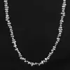 Collar Nuevo Acero de Titanio Apilado Plata Europeo y Americano Piedra Negra Diseño de Nicho Estilo Hip-hop Cadena para Clavícula Ins Collar de Moda