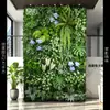 Muro Vegetal Transfronterizo, Muro Vegetal Artificial Tridimensional Simulado de Gama Alta, Decoración de Flores Artificiales, Fondo Verde, Muro de Césped Famoso en Internet