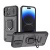 Capa de Celular com Suporte de Anel Iphone17 Urso de Batalha 16Promax Adequada para Apple 15 Novo Modelo Capa Protetora com Janela Deslizante