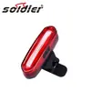 NQY096 luz trasera de advertencia recargable por USB de dos colores rojo y azul para ciclismo de montaña