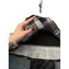 Camiseta polo de manga corta para hombre, estilo retro americano universitario de verano, con diseño de cuadros y patchwork de dos piezas en blanco y gris, cuello camisero