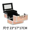 Estuche de Maquillaje Nuevo de 25 Años con Espejo, Caja de Herramientas para Manicura y Pestañas, Gran Capacidad y Maleta Portátil para Maquilladores para Tatuaje y Bordado