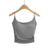 Ropa de verano para mujer europea y americana, nueva, con almohadillas para el pecho, cuello cuadrado, chaleco plisado, C76399