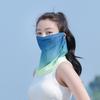 Novo Véu Protetor Solar Feminino de Verão Respirável de Seda de Gelo Máscara Facial Completa para Ciclismo Protetor Solar Anti-UV com Alça de Orelha Rosto Tendência