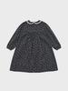 Vestido Princesa com Gola de Boneca Lou Europeu e Americano Estampado Floral Preto de Manga Longa para Meninas Saia Base para Passeio de Outono