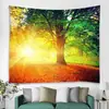 Tecido de Tapeçaria para Pendurar na Parede Amazon Mais Vendido no Exterior Pano de Fundo Estilo Ins Série Floresta Pano Decorativo Tapeçaria Boêmia