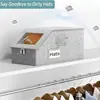 Nova Caixa Portátil para Armazenamento de Chapéus à Prova de Poeira Anti-cinzas com Zíper Tamanho Grande Janela de Visualização Caixa para Diversos