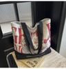 Bolsa de Hombro tipo Tote de Lona Transfronteriza para Mujer, Gran Capacidad, Nuevo Versátil Otoño e Invierno 2026, Bolsa para Clase de Estudiante Universitario