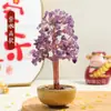 Árbol de Dinero de Cristal Natural Base de Cuenco de Cerámica Árbol de la Vida Oficina en Casa Árbol de Dinero Adornos Decorativos