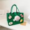 Bolso de Hombro Portátil de Fieltro para Niños Bolsa de Regalo para Fiesta de Cumpleaños de Un Año Bebé Lindo Dibujos Animados Bolso de Moda de Gran Capacidad