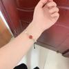 Pulsera Tejida de Ágata Roja Natural Pulsera para Mujer Tejida a Mano Regalo de Año de Nacimiento Estilo Chino Estilo de Moda
