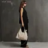 Ropa de Verano Transfronteriza Europea y Americana para Mujer 2026, Conjunto de Lino Estilo Perezoso, Chaleco sin Mangas + Pantalones de Pierna Ancha, Suave y Elegante