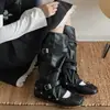 Botas de plataforma Mary Jane de doble uso, desmontables, para mujer, estilo callejero fresco, para verano y otoño, con aumento interno de altura y correa de hebilla