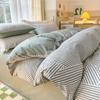Algodón Puro 2025 Nuevo Juego de Cama de Cuatro Piezas Funda de Edredón a Cuadros de Algodón Puro Sábanas Ropa de Cama para Dormitorio de Primavera y Otoño