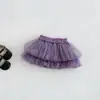Conjunto de Duas Peças de Tricô Simples com Laço e Saia de Renda Casual de Verão Novo para Bebês Meninas