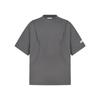 Camiseta Masculina Retrô Americana Cool Splicing Cor Pura Gola Redonda Manga Curta Verão Solta Casual Versátil Tops de Casal