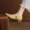Zapatos Mary Jane artísticos de estilo coreano, zapatos de primavera nuevos retro de punta cuadrada poco profunda estilo francés, zapatos de moda de tacón cuadrado, versátiles