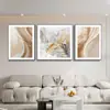 Pintura Decorativa para Sala de Estar Sentido Avanzado Lujo Ligero Tríptico Moderno Simple Atmosférico Pared Nuevo Estilo Colgante de Pared para Fondo de Sofá
