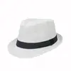 Sombrero de copa moda retro hueco rizado caballero sombrero de paja cinturón rizado Sombrero Jazz mujer exterior playa sombrero para el sol