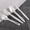 Cuchillo y tenedor desechables de almidón de maíz, cuchara, embalaje de plástico independiente, cuchara de postre, tenedor para pastel y fruta, cuchara para llevar
