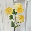 3 flores artificiales de dalia, crisantemo, flores falsas para decoración del salón del hogar, arreglo para escena de boda de hotel, accesorios de fotografía
