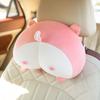 Almohada de apoyo lumbar para coche, cojín de apoyo para la cintura, almohada de cintura de felpa, dibujos animados, almohada de apoyo para el cuello del coche, con diseño creativo de trasero de corgi