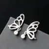 Nafoge Joyería de Plata al por Mayor Pendientes de Plata de Ley 925 para Mujer con Circonita Mariposa de Plata Pendientes Pequeños Pendientes de Plata de Moda