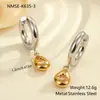 Pendientes de Árbol de Navidad y Corazón de Moda Transfronteriza Pendientes de Acero Inoxidable Chapados en Oro de 18 quilates y Plata con Diseño de Combinación