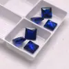 113 # Spinélio Azul Pedra Quadrada Pedra Solta Corte Princesa Spinélio Sintético Safira Joia Pedra de Incrustação